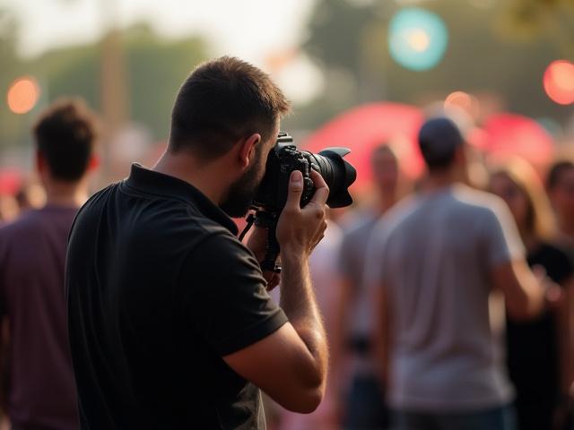 Professional Photographer taking photos of an event