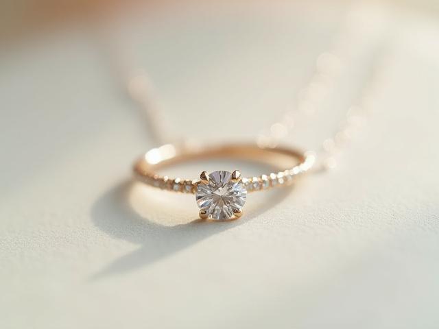 Close-up of elegant jewelry on a minimalist background