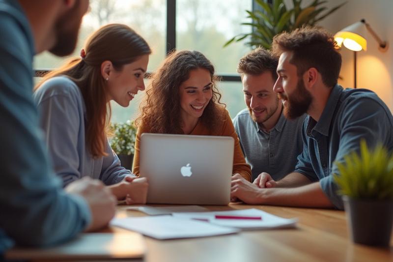 Creative team collaborating on a digital project, showcasing diverse skills in photography and videography.